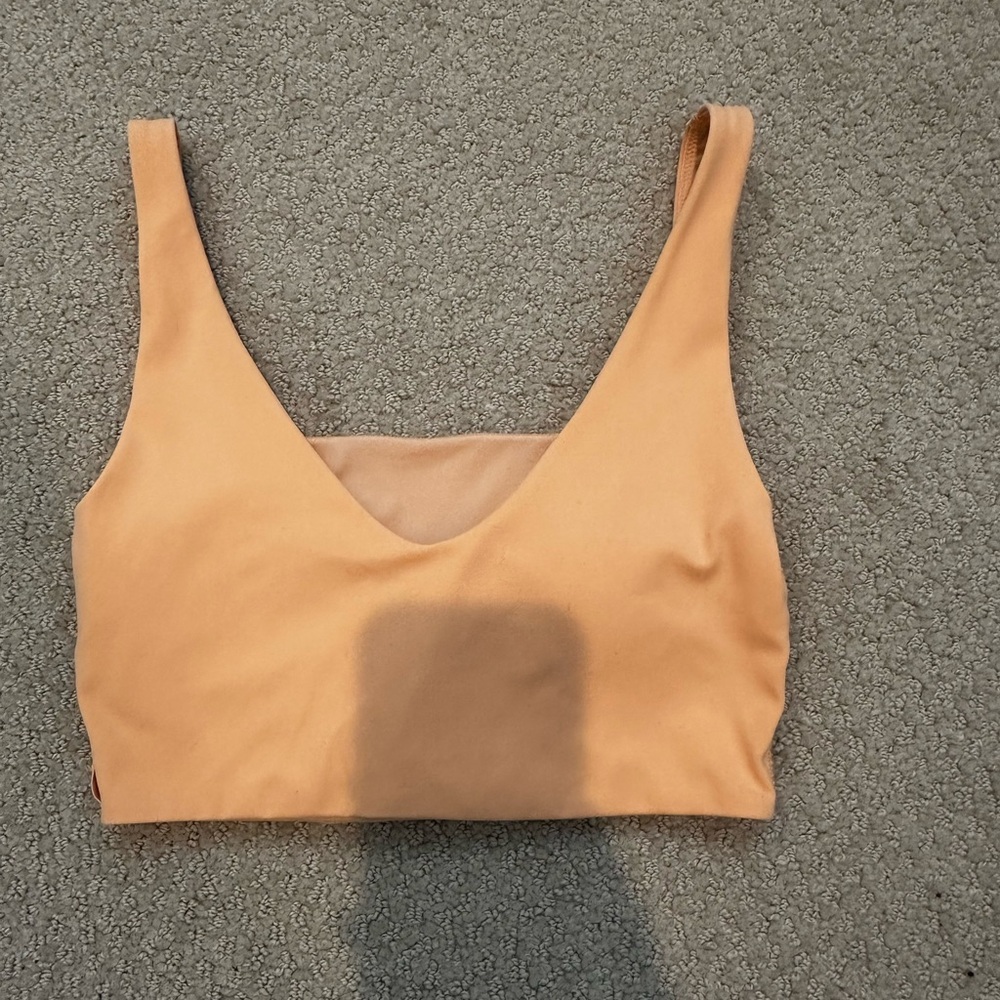 Lulu lemon bend this scoop and square bra (peach bellini)